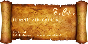 Huszárik Csilla névjegykártya